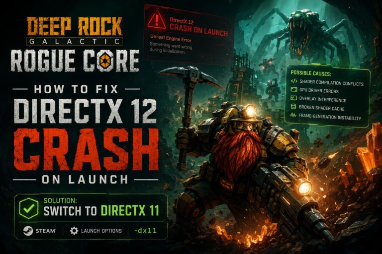 How to Fix Deep Rock Galactic Rogue Core DirectX 12 Crash on Launch